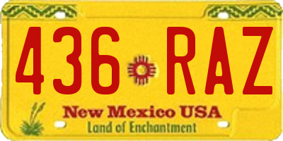 NM license plate 436RAZ