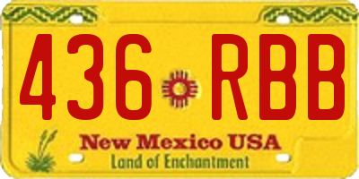 NM license plate 436RBB