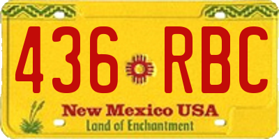 NM license plate 436RBC