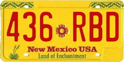 NM license plate 436RBD