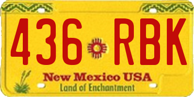 NM license plate 436RBK
