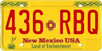 NM license plate 436RBQ