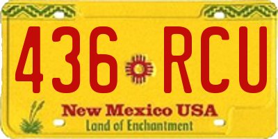 NM license plate 436RCU
