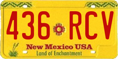 NM license plate 436RCV