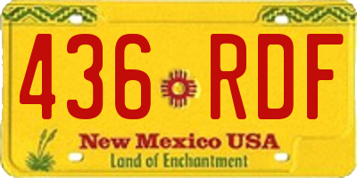 NM license plate 436RDF