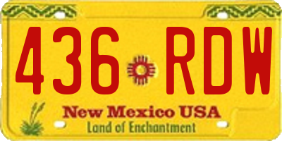 NM license plate 436RDW