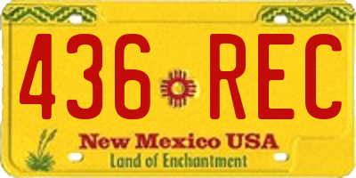 NM license plate 436REC