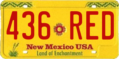 NM license plate 436RED