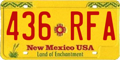 NM license plate 436RFA
