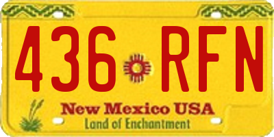 NM license plate 436RFN