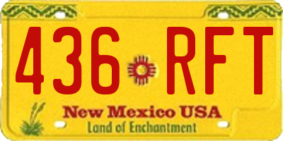 NM license plate 436RFT