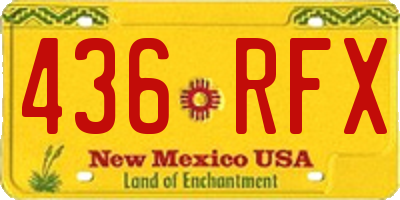NM license plate 436RFX