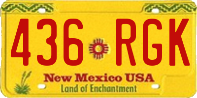 NM license plate 436RGK
