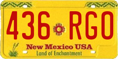 NM license plate 436RGO