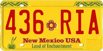 NM license plate 436RIA