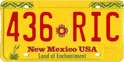 NM license plate 436RIC