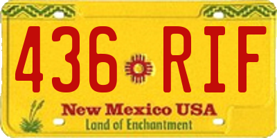 NM license plate 436RIF