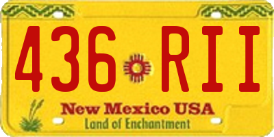 NM license plate 436RII