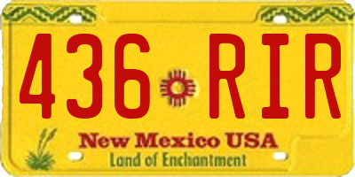 NM license plate 436RIR