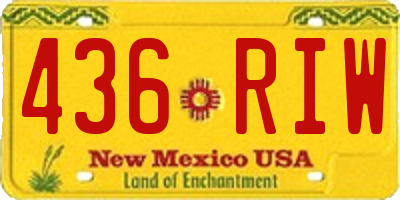 NM license plate 436RIW