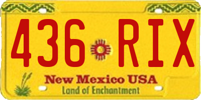 NM license plate 436RIX