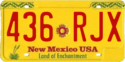 NM license plate 436RJX