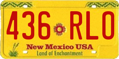 NM license plate 436RLO