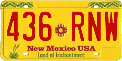 NM license plate 436RNW