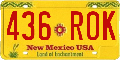 NM license plate 436ROK