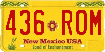 NM license plate 436ROM