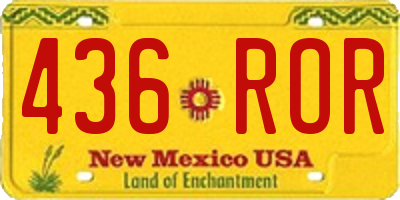 NM license plate 436ROR