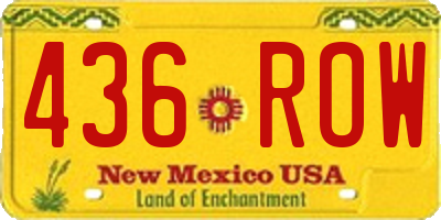 NM license plate 436ROW