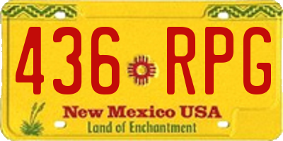 NM license plate 436RPG