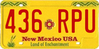NM license plate 436RPU
