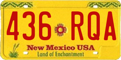 NM license plate 436RQA