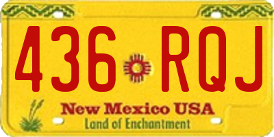 NM license plate 436RQJ