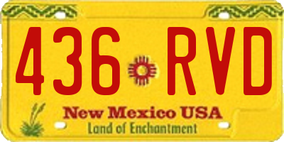 NM license plate 436RVD