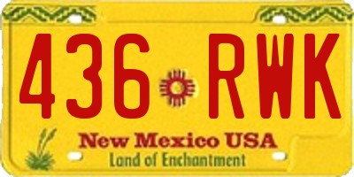 NM license plate 436RWK