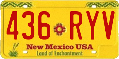 NM license plate 436RYV