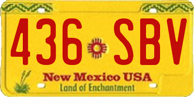NM license plate 436SBV