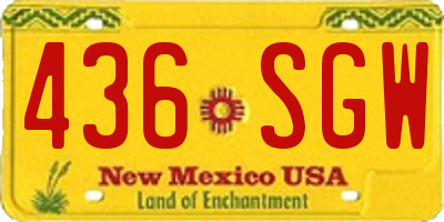 NM license plate 436SGW