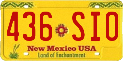NM license plate 436SIO