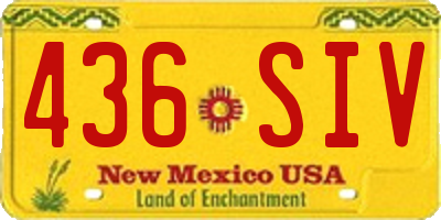 NM license plate 436SIV