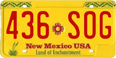 NM license plate 436SOG