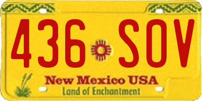 NM license plate 436SOV