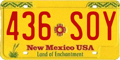 NM license plate 436SOY