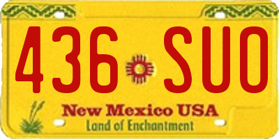 NM license plate 436SUO
