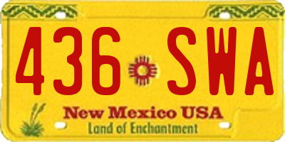 NM license plate 436SWA