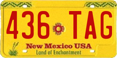 NM license plate 436TAG