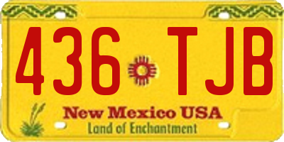 NM license plate 436TJB